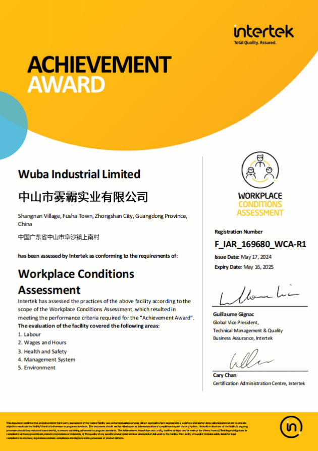 STEEL STAR certificate